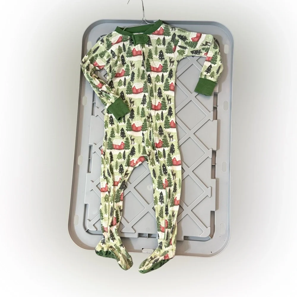 The Honest Company Forest Cabin Print Footie